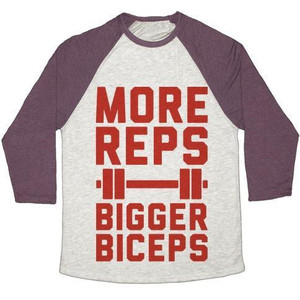 More Reps Bigger Biceps Unisex Tri-Blend <b>Baseball</b> <b>Tee</b> - Product Image 5