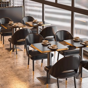 वाणिज्यिक आधुनिक हुक्का लाउंज फर्नीचर कैफे नाइट क्लब विनाइल चमड़े के बूथ बैठने वाले सोफे रेस्तरां टेबल और कुर्सी सेट - Product Image 3