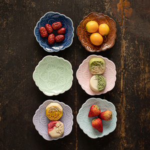 Plato de Cerámica con Forma de Flor, Bandeja de Porcelana Estilo Zen para Servir en Salas de Té, para Fiestas - Product Image 2