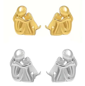Collana in Acciaio Inossidabile con Cane che Abbraccia una Donna, Regalo Carino per Lei e Lui, Gioiello per Amanti <span class=keywords><strong>degli</strong></span> <span class=keywords><strong>Animali</strong></span> - Product Image 4
