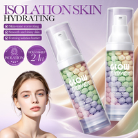 SADOER Base de Teint Correctrice Arc-en-ciel 4 Couleurs 40g, Base de Maquillage Teintée Violet Vert Rose SPF50, Marque Privée OEM Faible MOQ