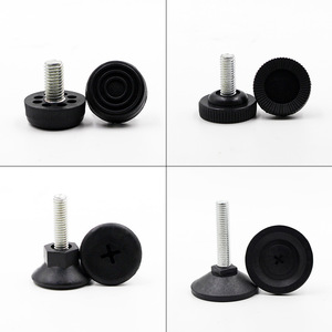 Pinyou Pieds de meubles réglables avec patins en caoutchouc noir pour réglage en hauteur et soutien de stabilité - Product Image 2