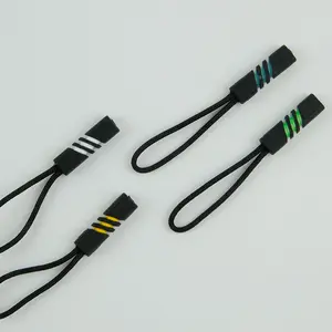 3 #5 # corde de traction en plastique avec sacs vêtements tirette personnalisée en silicone pour sac/vêtements/corde de traction à glissière décorative