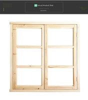 Cadre de fenêtre à grille en bois massif style treillis avec verre, style rénovation, pour bâtiment historique