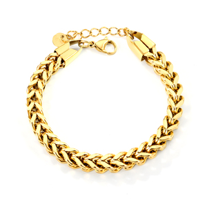 Pulsera de Cadena de Acero Inoxidable Chapada en Oro de 18K para Mujer, Impermeable, Hipoalergénica, Resistente al Deslustre, Joyería Elegante para Uso Diario - Product Image 1