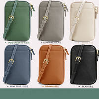Mode Logo personnalisé petit téléphone portable épaule bandoulière poche portefeuille pochette téléphone portable sacs étui avec sangle de cou clé corde