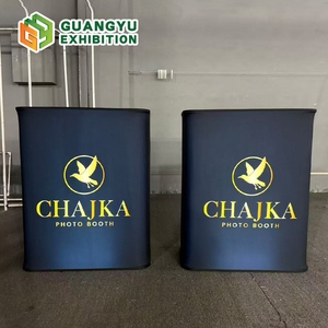 Table promotionnelle pop-up, table <span class=keywords><strong>de</strong></span> réception personnalisée en aluminium, comptoir pliable, table pop-up LED avec étagère - Product Image 1