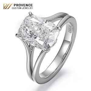 Provenc fine jewelry fashion women engagement wedding <b>ring</b> real white gold <b>ring</b> 2carat Cushion IGI lab grown diamond <b>ring</b> - Product Image 1