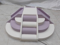 Ensemble de jeu souple pour enfants, mélange violet et blanc, avec toboggan, structure d'escalade en mousse PU, pyramide d'obstacles, équipement pour la location de fêtes d'enfants
