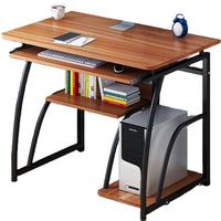 Bois à ossature métallique Bureau d'écriture Table pour ordinateur portable et bureau d'ordinateur en verre au design moderne