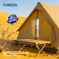 Système de filtration d'eau portable manuel en acier inoxydable complet de 2,9 gallons - Certifié NSF 42/53 - Réduit les PFOA et les PFOS - Extérieur