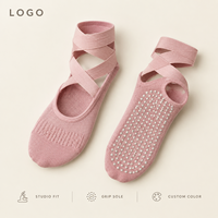 Chaussettes de danse et de Pilates Studio Grip, noires, à semelle intégrale, à talon ouvert, avec manchette enveloppante inspirée du ballet, ajustement parfait, pour la barre, lavables, avec gradation de taille