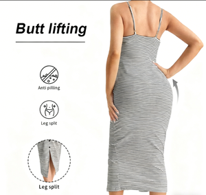 Robe longue d'été moulante et sexy à fente pour femmes enceintes, boutonnée - Product Image 4