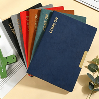 Agenda d'affaires A5 en PU avec logo personnalisé en relief, 100 feuilles, boucle métallique, estampage à chaud argent/or, cadeau d'entreprise