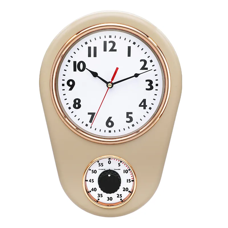 Modern Vintage quartz alarm time timer kitchen wall clock kitchen
