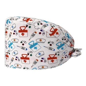Printed Nurse <b>Cap</b> Colorful Cotton Dental Clinic Beauty Salon Stylish Reusable <b>Scrub</b> <b>Caps</b> with Adjustable Strap - Product Image 6