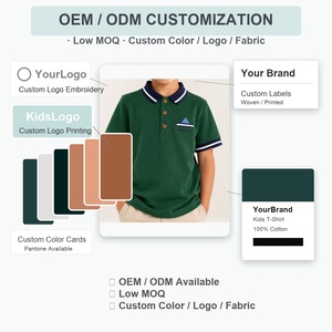 <span class=keywords><strong>Polo</strong></span> Premium para Niños, Camiseta de Algodón con Bordado para Niños, Manga Corta, Estilo Casual, de 2 a 12 Años, OEM Personalizado - Product Image 5