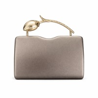 Nouvelle Pochette de Soirée de Luxe pour Femme avec Poignée Métallique en Forme de Bouton de Fleur, Sac de Mariage, Sac de Fête, Dernière Collection, en Cuir PU, Petite Pochette Rigide pour Dîner