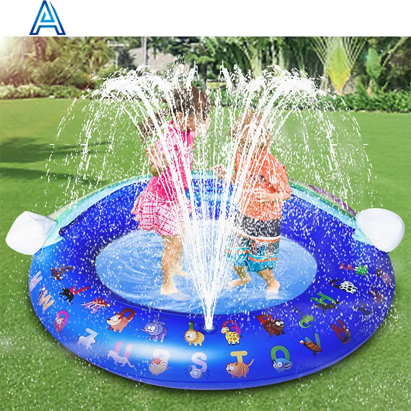 China factory customize shape design round shape summer vinyl PVC inflatable rainbow swim pool fountain pool for baby infant