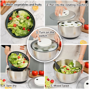 <span class=keywords><strong>Essoreuse</strong></span> à <span class=keywords><strong>salade</strong></span> en acier inoxydable, trancheuse à fruits et légumes, <span class=keywords><strong>essoreuse</strong></span> à <span class=keywords><strong>salade</strong></span> électrique - Product Image 2