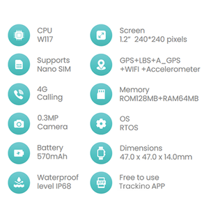 Lagenio นาฬิกาอัจฉริยะ4G หน้าจอกลม, นาฬิกาอัจฉริยะพร้อมซิมการ์ด GPS + WiFi + LBS แสดงตำแหน่งวิดีโอ HD สามารถโทรได้ปุ่มเอสโอเอสกันน้ำสำหรับเด็กสมาร์ทวอทช์ - Product Image 6