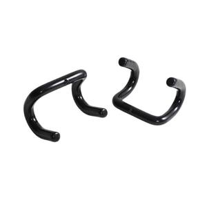 Grosir grosir Minglan Model 032 baja dilapisi karet barbel kait ganda peralatan kebugaran selesai hitam pegangan Pull-Up - Product Image 1