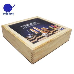 Juego de mesa de madera 6 en 1 con ajedrez, juego de ajedrez - Product Image 2