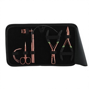 El kit profesional de herramientas de extensión de cabello de oro rosa incluye una herramienta de bucle de cabello de mini tijera de corte y alicates de prensado de microperlas - Product Image 1