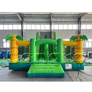 Giá thấp thương mại PVC cây cọ Inflatable bouncy Combo ngoài trời nhà bị trả lại với trượt cho nhảy