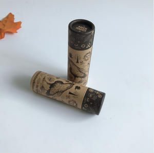 Tube en papier kraft recyclé écologique avec impression personnalisée, contenant cosmétique jetable pour baume solide pour les lèvres - Product Image 3