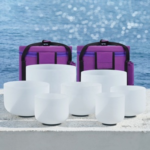 SUCCESS 432Hz Frosted Quartz Crystal Singing Bowls a <strong>B</strong> C D E F <strong>G</strong> Note Set of 7 Crystal Singing Bowls - Product Image 4