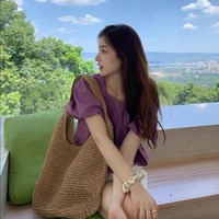 Sac fourre-tout tendance en paille tressée fait main Mifaktory, grande capacité, idéal pour l'été, les vacances, la plage et les voyages – Meilleures ventes