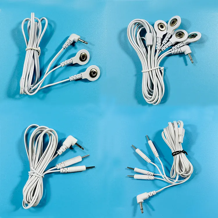 Langlebiges Elektroden kabel/Kabel der TENS-Einheit Nadel typ/Schnallen typ mit DC 2,5mm 3,5mm Cinch-Stecker für Puls massage gerät