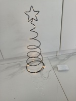 Chaîne lumineuse décorative LED en métal, design en spirale conique, fonctionnant sur piles