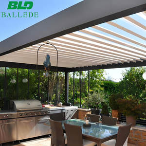 Pérgola <span class=keywords><strong>de</strong></span> <span class=keywords><strong>Aluminio</strong></span> Resistente <span class=keywords><strong>para</strong></span> Exteriores, con Techo <span class=keywords><strong>de</strong></span> Láminas Giratorias, Impermeable, <span class=keywords><strong>para</strong></span> Área <span class=keywords><strong>de</strong></span> Barbacoa, <span class=keywords><strong>Precios</strong></span> <span class=keywords><strong>de</strong></span> Fábrica - Product Image 1