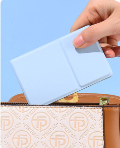 Không Thể Phá Vỡ Thép Không Gỉ Nhỏ Gọn Gương Nhỏ Gấp Du Lịch Trang Điểm Mỹ Phẩm Gương Với PU Da Cho Vẻ Đẹp Cách Sử Dụng - Product Image 4