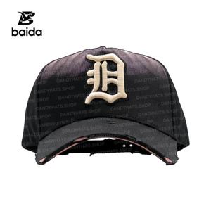 Sombrero G5 Gorras Dandy Hats Halloween Gorras de béisbol deportivas de 5 paneles de gamuza con bordado de letras 'D' y hueso cruzado - Product Image 4