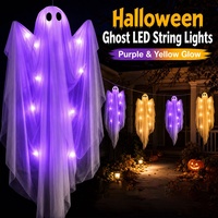 Décoration de fantôme suspendu d'Halloween de 47 pouces, fantôme lumineux suspendu pour la décoration de la cour avant, du patio, de la pelouse, du jardin, de la fête