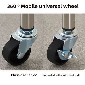 Customize 3-Layer Stainless Steel Kitchen <b>Storage</b> Rack Household Movable Stand for <b>Vegetable</b> Fruit <b>Basket</b> Metal Kitchen Trolley - Product Image 4