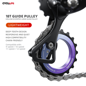 CYCLAMI Poulie de guidage creuse excentrique universelle 18T avec roulement entièrement en céramique pour dérailleur arrière de VTT Modèle E35 Guangdong - Product Image 2