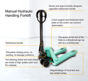 Transpalette manuel robuste de 3 tonnes, châssis renforcé, roues tout-terrain pour terrains accidentés, chariots élévateurs manuels à charge lourde - Product Image 3