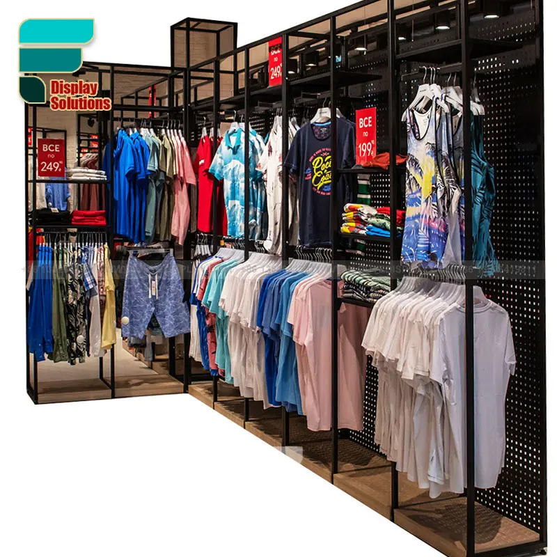 Loja De Roupas Luminárias Loja De Utensílios Domésticas Tubo Industrial Rack De Roupas Montadas Na Parede Para Roupas Penduradas