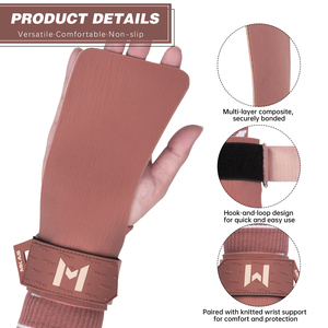 Tay cầm tập tạ chống trơn, chất lượng cao, có thể điều chỉnh, bề mặt vân gỗ, in logo MKAS tùy chỉnh, dùng cho tập luyện sức mạnh và tập luyện chéo. - Product Image 3