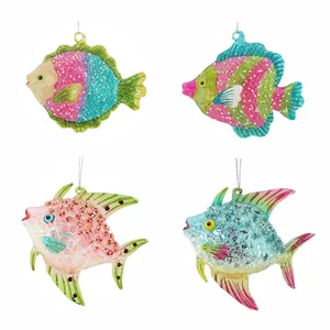 Farbiges Glas Handwerk Geschenk Anhänger Tropischer Fisch Goldfisch Aquarium Fisch Glas Weihnachts baum Hängende Dekorationen Home Ornamente