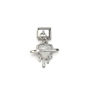 Heart-Shaped Elastic <b>Bracelet</b> With <b>Crystal</b> Pendant Unisex Fashion Jewelry Zinc Alloy Casual Accessory - Product Image 3