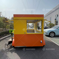 Camion de restauration mobile en fibre de verre certifié CE DOT, pour hamburgers, shawarma, barbecue, pizza, glaces, snacks, chips, hot-dogs, restauration rapide