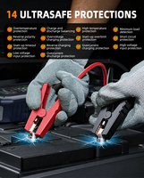 Gonfleur de pneus portable 4-en-1 et démarreur d'urgence 8000mAh |   Batterie externe, lampe de secours | Modes prédéfinis et surveillance de la pression des pneus