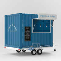 Meilleure vente Paquet plat personnalisé Mobile Container Bar Remorque sur roues pour cuisine Taille personnalisable Design moderne