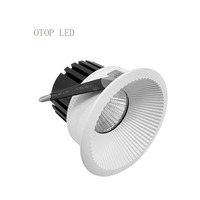 COB lampu sorot dalam ruangan, lampu sorot LED plafon bulat Anti silau, lampu Downlight aluminium untuk rumah, Hotel