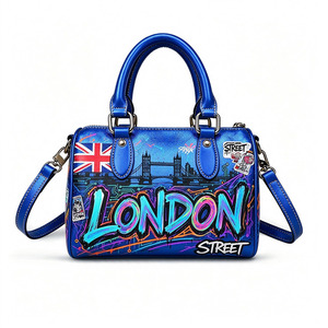 Fabrik-OEM London Pillow Handtasche Damen Graffiti-Muster Schultertasche mit Anpassbarem Logo Geeignet für Wochenend-Shopping und Reisen - Product Image 4